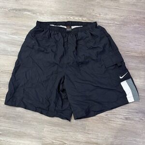 Nike Men's XL Vintage 90s Red Swoosh Swim Trunk Shorts‎